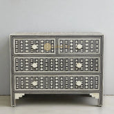 Tribal Bone Inlay Chest of 4 Drawers | Tribal Bone Inlay 4 Drawers Dresser Table